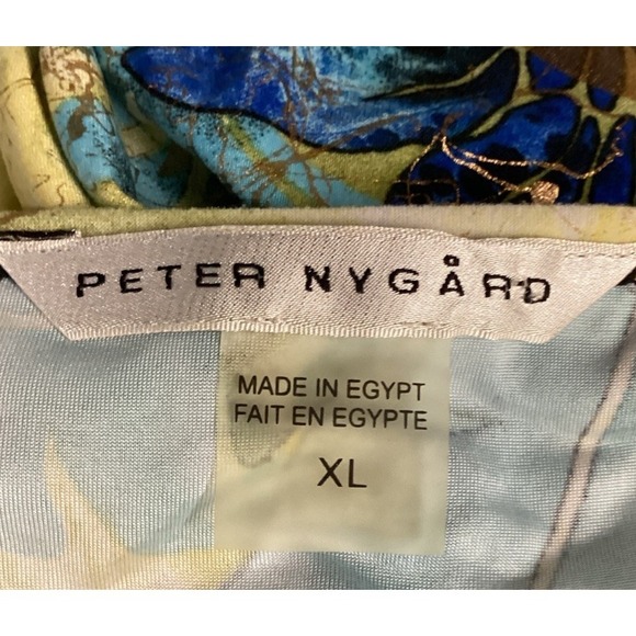 PETER NYGARD Women's (Size XL) Floral V-Neck Short Sleeve Stretch Top Casual - Picture 3 of 4